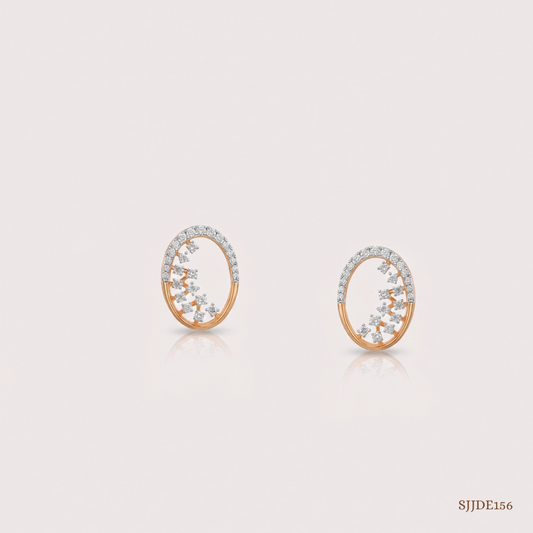 SJJDE156 | Celeste Oval Diamond Stud Earrings