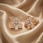 SJJDE157 | Radiant Square Diamond Stud Earrings