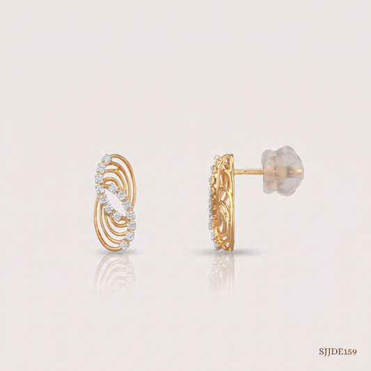SJJDE159 | Infinite Wave Diamond Stud Earrings
