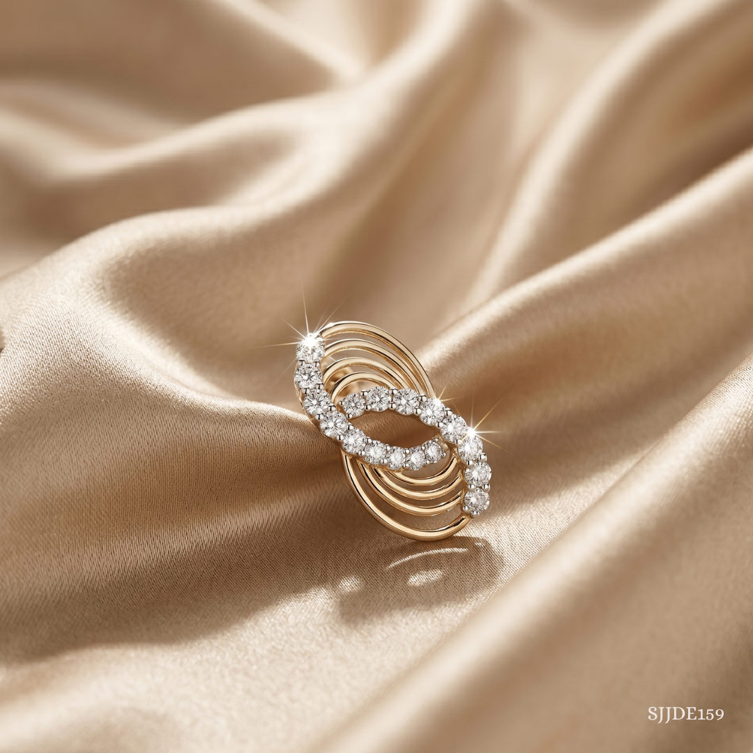 SJJDE159 | Infinite Wave Diamond Stud Earrings