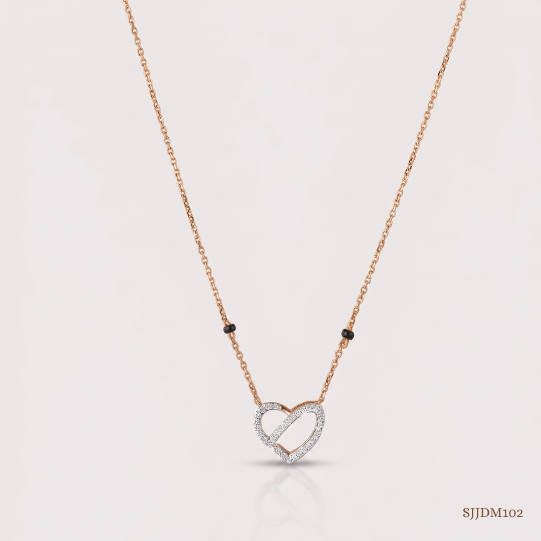 SJJDM102 | Nested Heart Diamond Elegant Mangalsutra