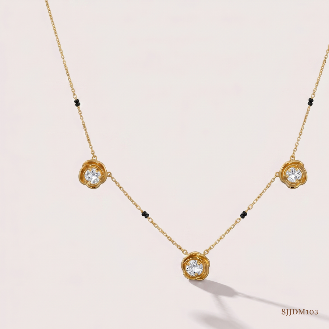 SJJDM103 | Trinity Spark Diamond Contemporary Mangalsutra
