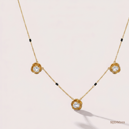 SJJDM103 | Trinity Spark Diamond Contemporary Mangalsutra