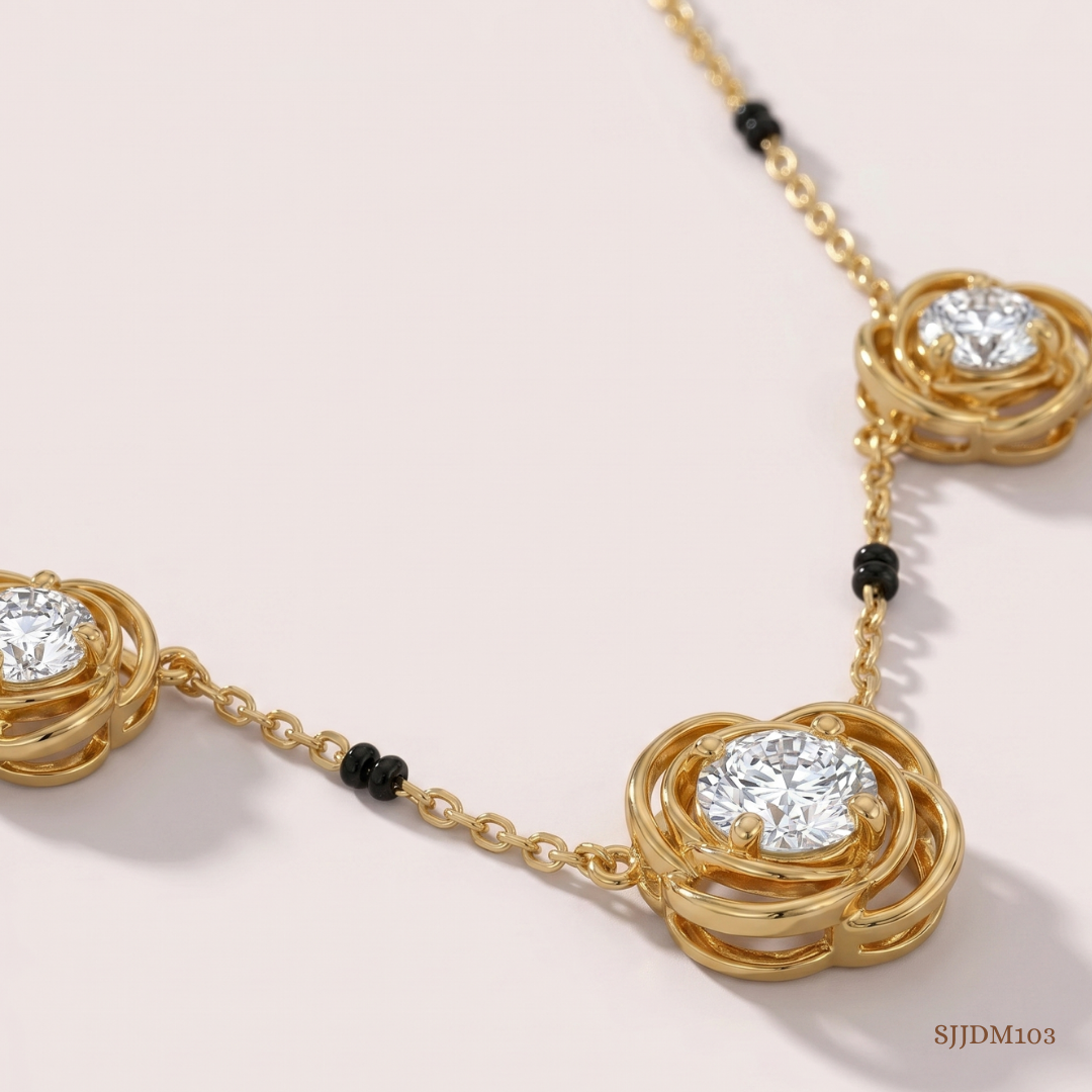 SJJDM103 | Trinity Spark Diamond Contemporary Mangalsutra