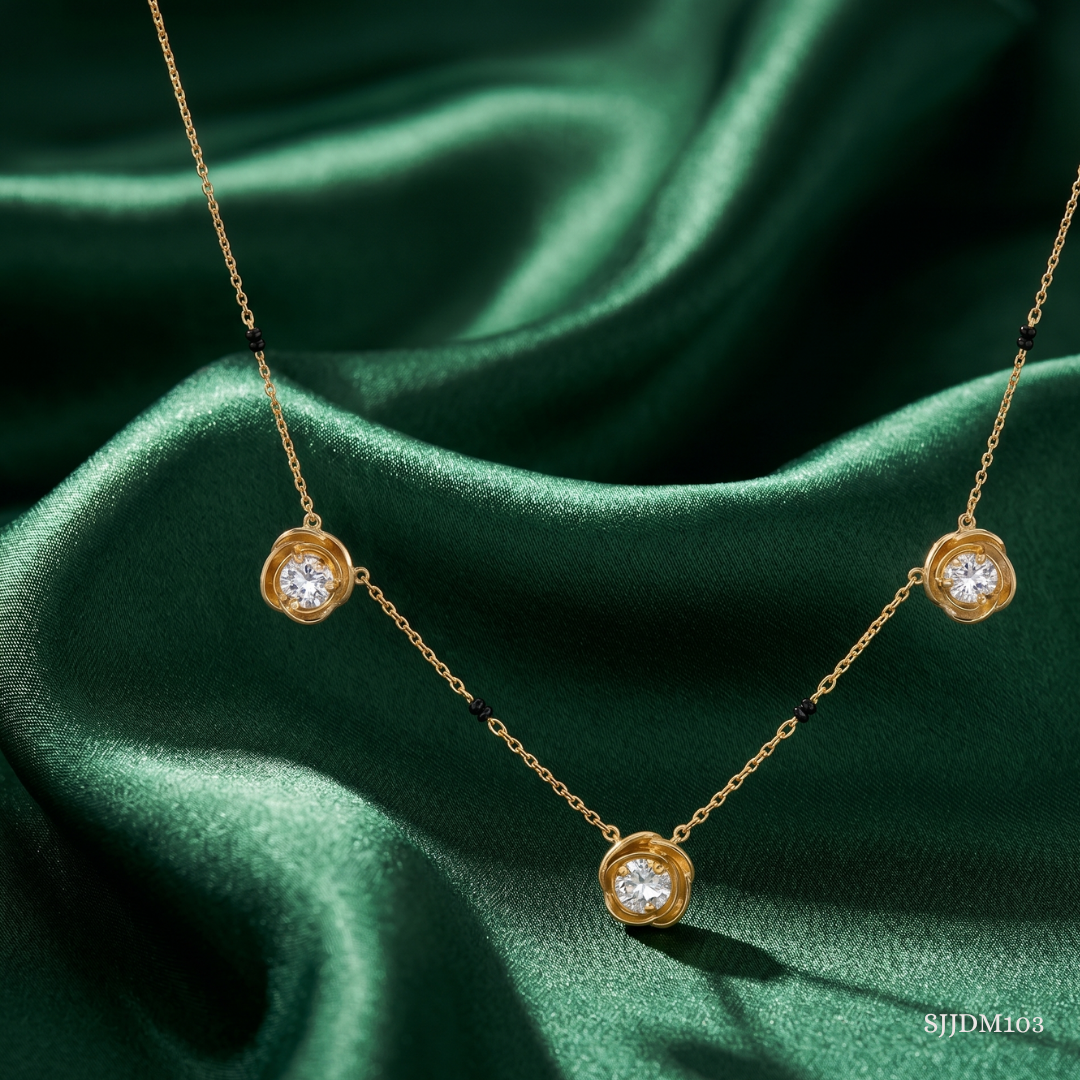 SJJDM103 | Trinity Spark Diamond Contemporary Mangalsutra