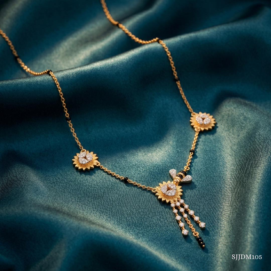 SJJDM105 | Eternal Blossom Diamond Floral Mangalsutra