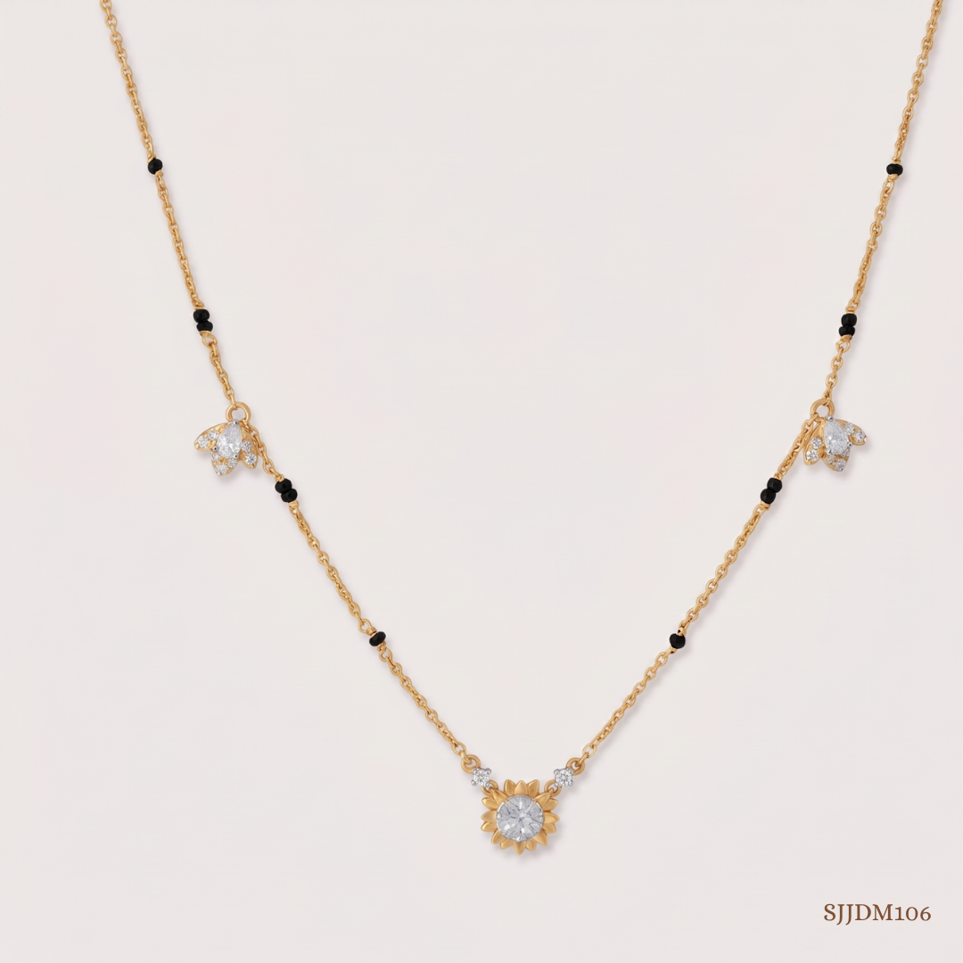 SJJDM106 | Floral Spark Diamond Elegant Mangalsutra