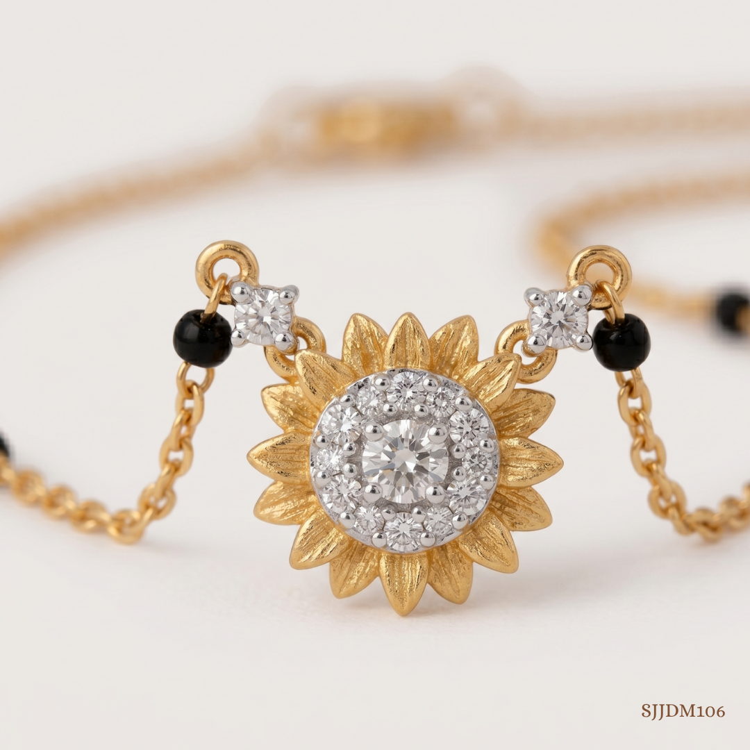 SJJDM106 | Floral Spark Diamond Elegant Mangalsutra
