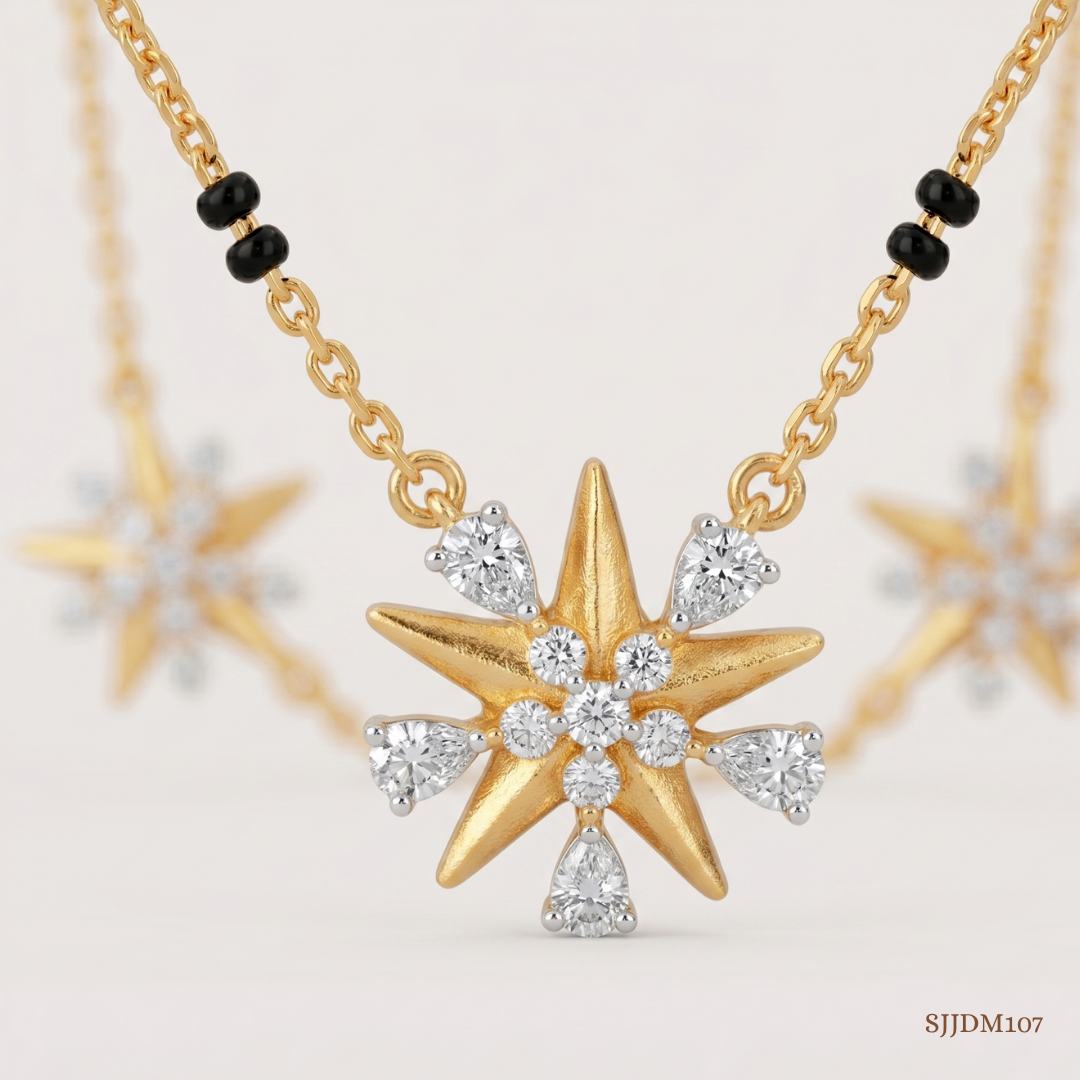 SJJDM107 | Daisy Bloom Diamond Floral Mangalsutra