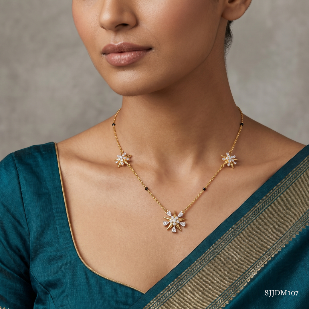 SJJDM107 | Daisy Bloom Diamond Floral Mangalsutra