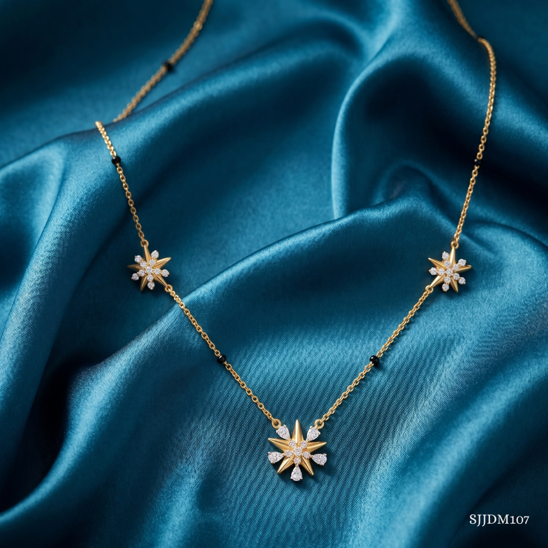 SJJDM107 | Daisy Bloom Diamond Floral Mangalsutra