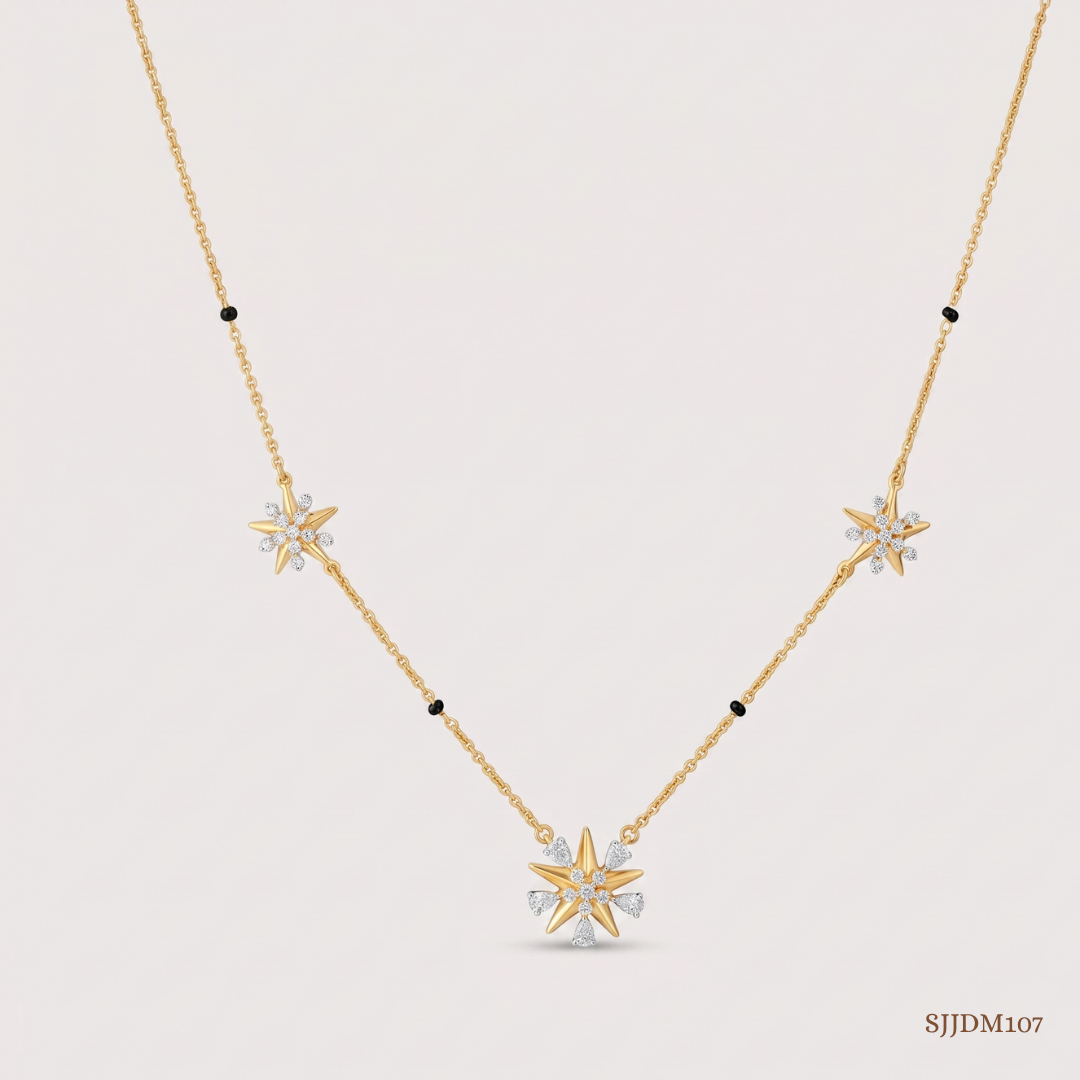 SJJDM107 | Daisy Bloom Diamond Floral Mangalsutra
