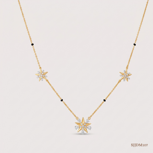 SJJDM107 | Daisy Bloom Diamond Floral Mangalsutra