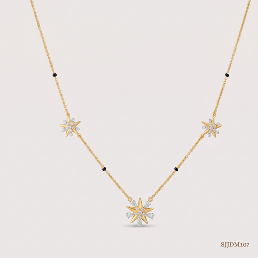 SJJDM107 | Daisy Bloom Diamond Floral Mangalsutra