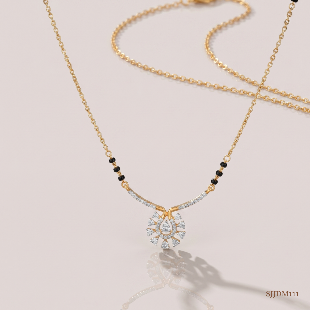 SJJDM111 | Dewdrop Grace Diamond Designer Mangalsutra