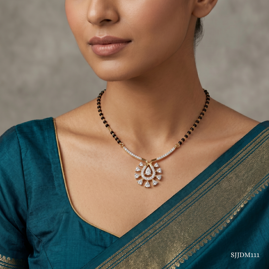 SJJDM111 | Dewdrop Grace Diamond Designer Mangalsutra