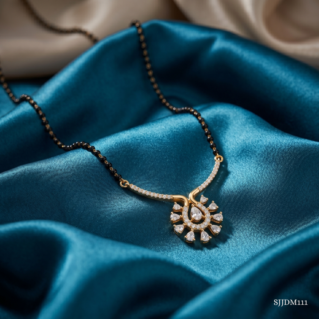 SJJDM111 | Dewdrop Grace Diamond Designer Mangalsutra