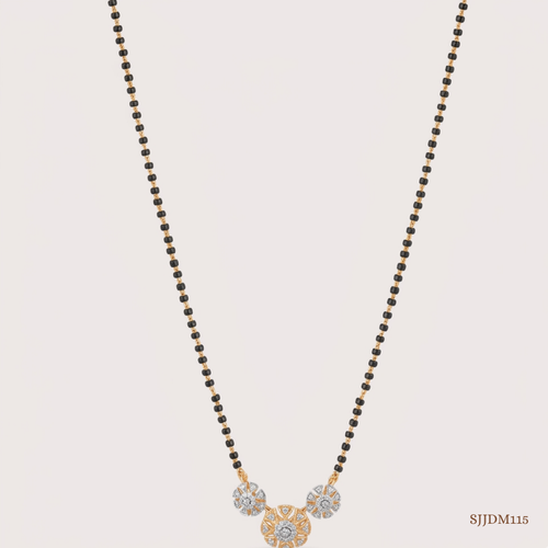 SJJDM115 | Trio Bloom Diamond Floral Mangalsutra