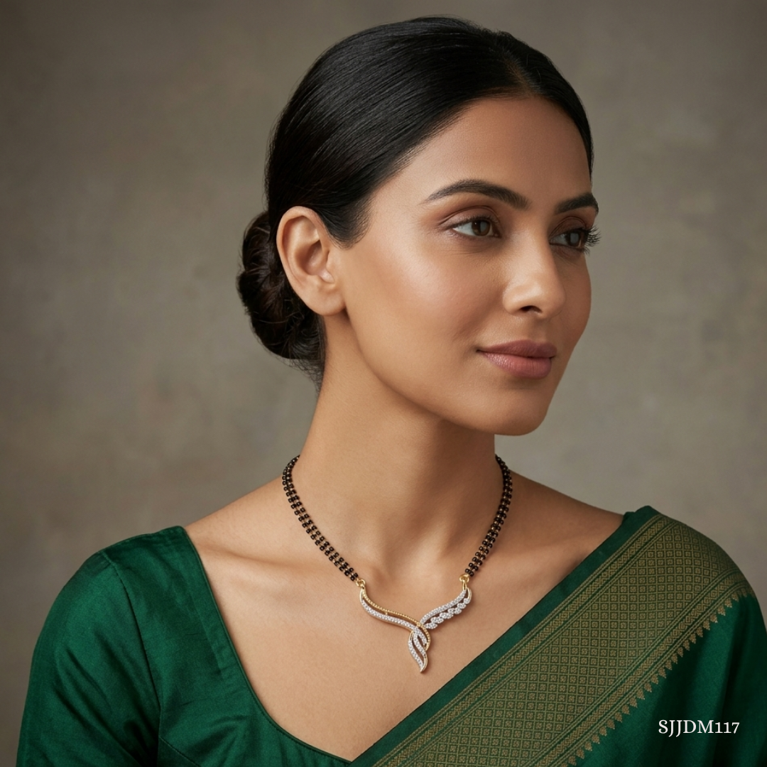 SJJDM117 | Contemporary Diamond Statement Mangalsutra