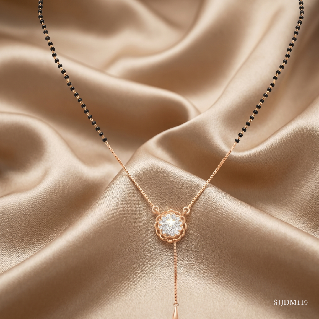 SJJDM119 | Pristine Floral Diamond Mangalsutra