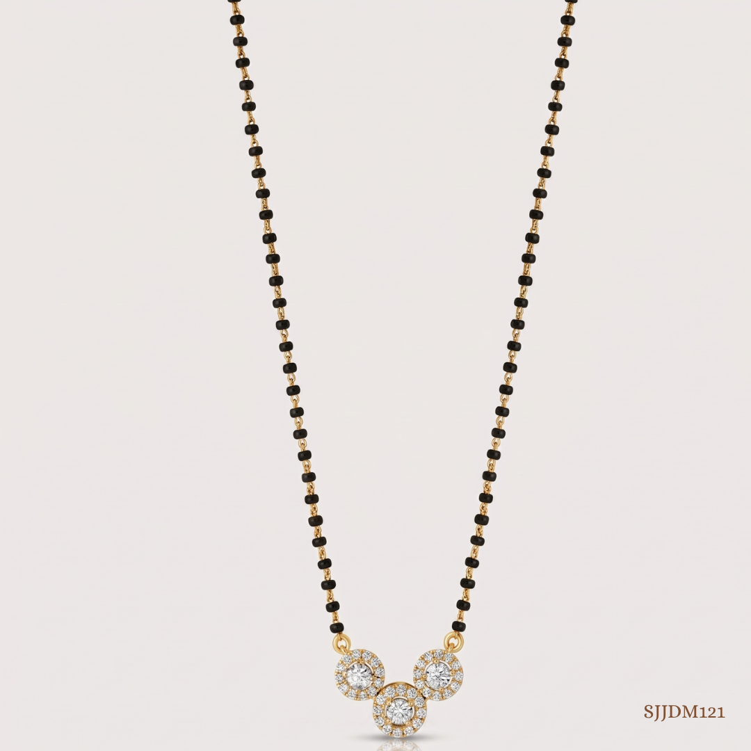 SJJDM121 | Connected Circles Diamond Modern Mangalsutra