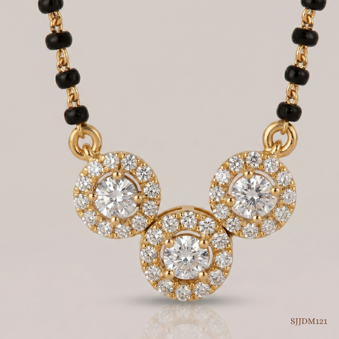 SJJDM121 | Connected Circles Diamond Modern Mangalsutra