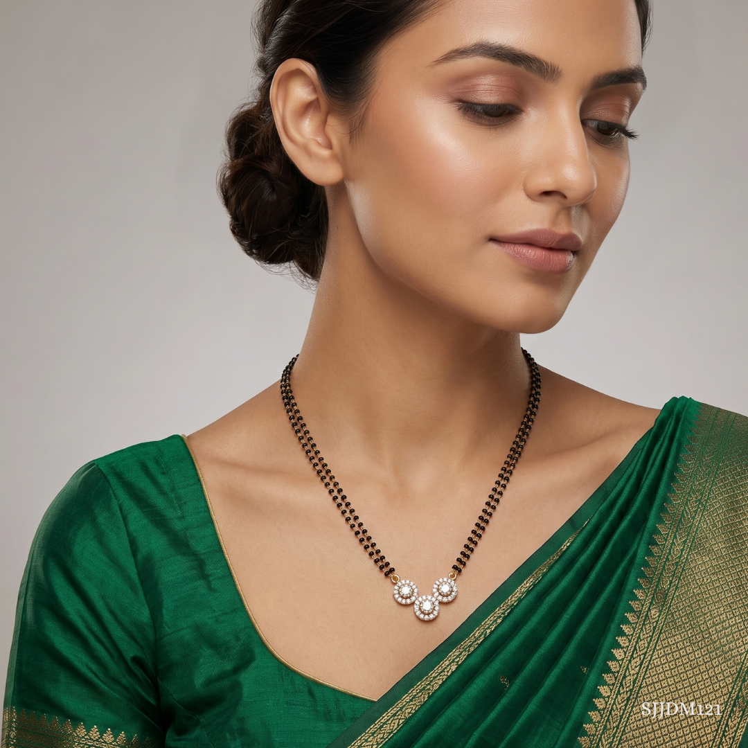 SJJDM121 | Connected Circles Diamond Modern Mangalsutra