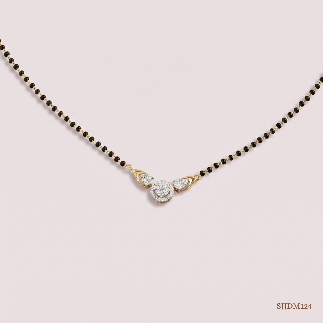 SJJDM124 | Elegant Charm Diamond Designer Mangalsutra