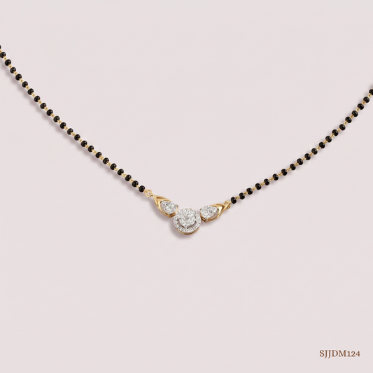 SJJDM124 | Elegant Charm Diamond Designer Mangalsutra