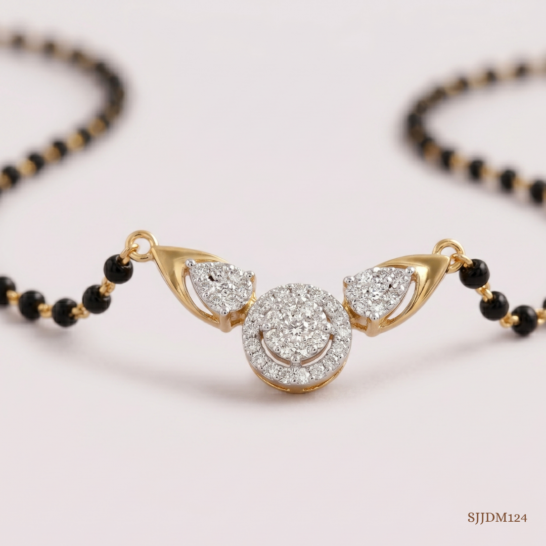 SJJDM124 | Elegant Charm Diamond Designer Mangalsutra