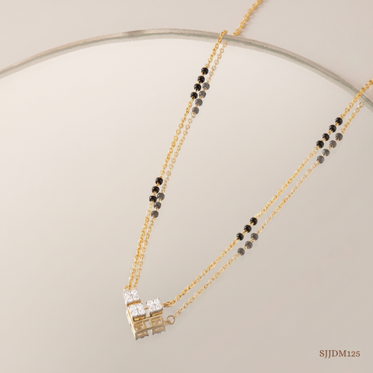 SJJDM125 | Starlight Symmetry Diamond Contemporary Mangalsutra