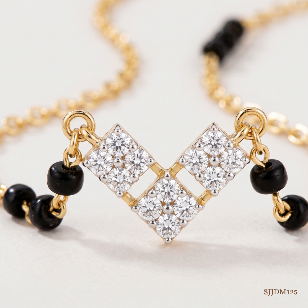 SJJDM125 | Starlight Symmetry Diamond Contemporary Mangalsutra