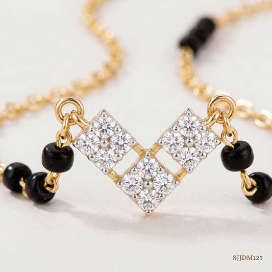 SJJDM125 | Starlight Symmetry Diamond Contemporary Mangalsutra