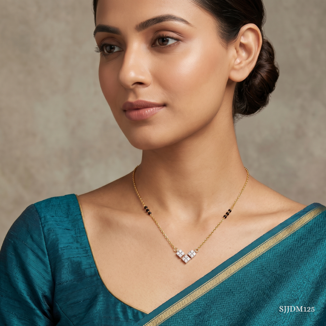 SJJDM125 | Starlight Symmetry Diamond Contemporary Mangalsutra