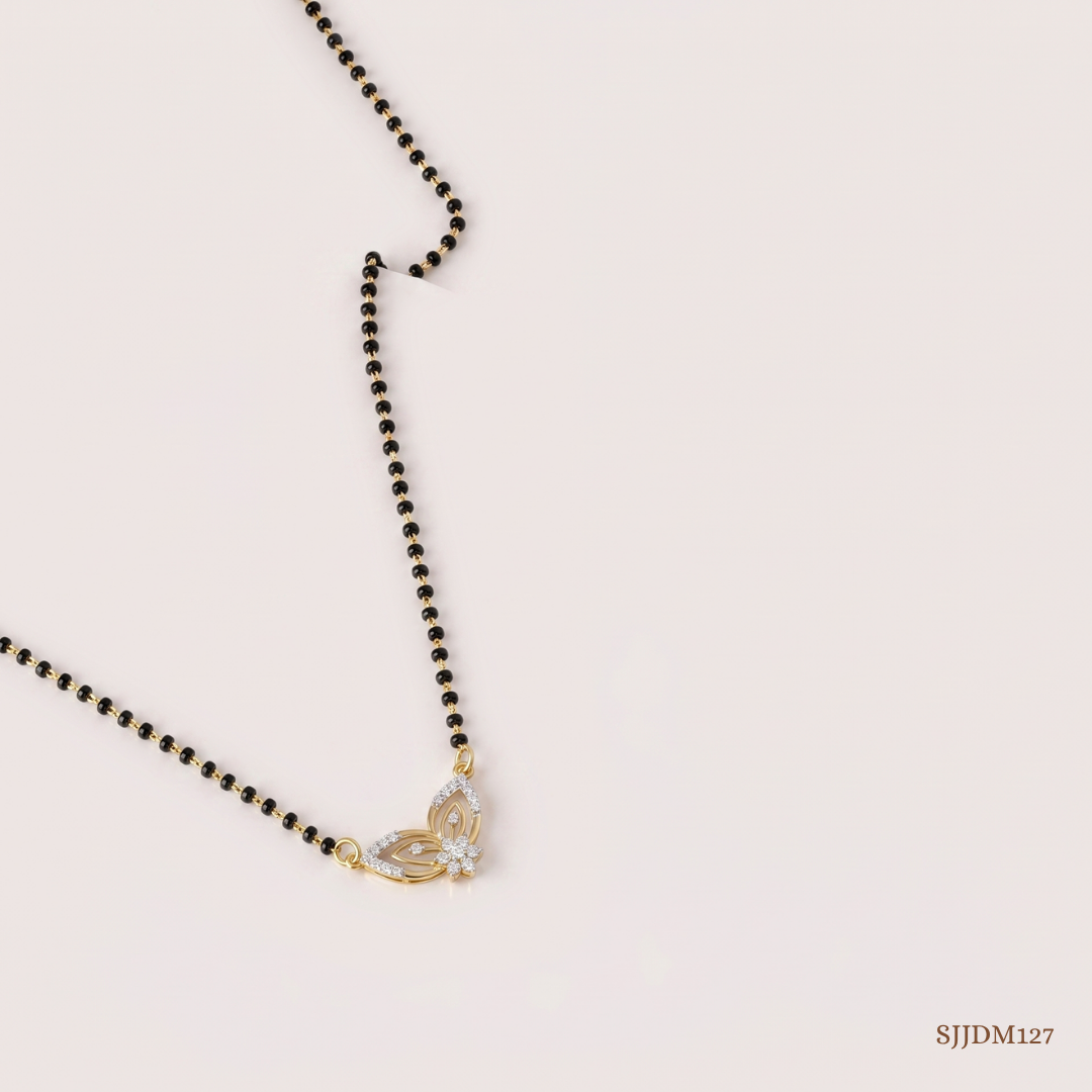 SJJDM127 | Whispering Wings Diamond Elegant Mangalsutra