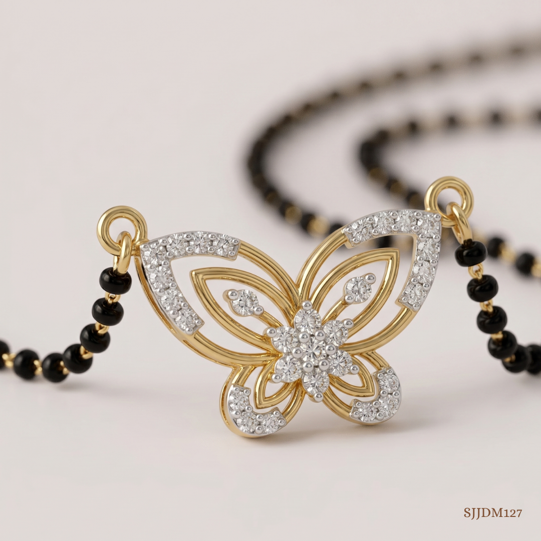 SJJDM127 | Whispering Wings Diamond Elegant Mangalsutra