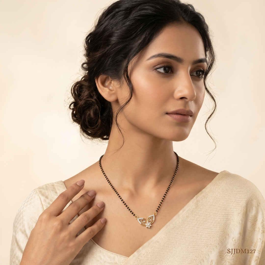 SJJDM127 | Whispering Wings Diamond Elegant Mangalsutra