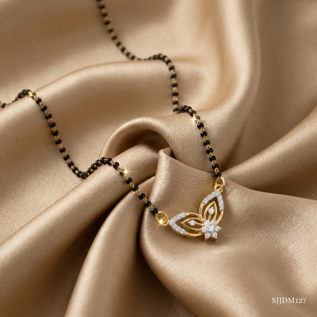 SJJDM127 | Whispering Wings Diamond Elegant Mangalsutra