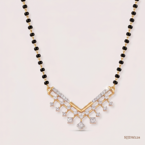 SJJDM128 | Glistening Fringe Diamond Statement Mangalsutra