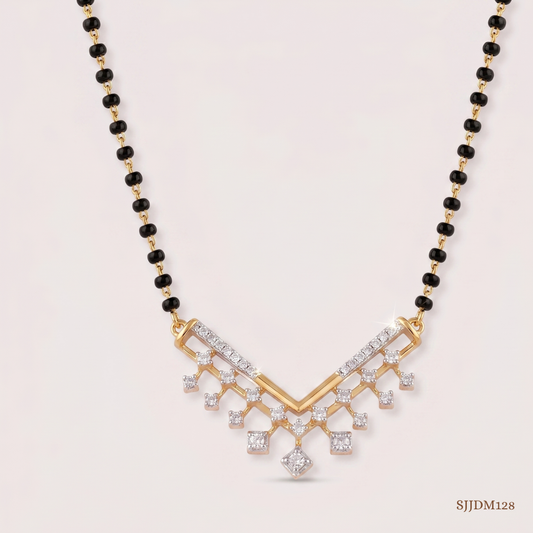 SJJDM128 | Glistening Fringe Diamond Statement Mangalsutra