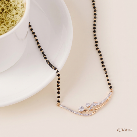 SJJDM132 | Graceful Swirl Diamond Elegant Mangalsutra