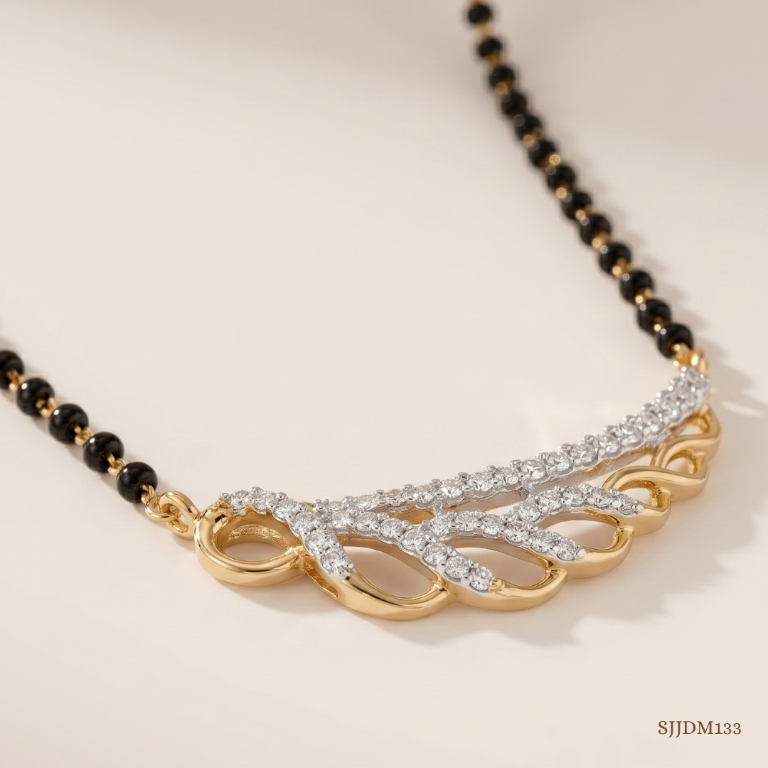 SJJDM133 | Sparkling Elegance Diamond Designer Mangalsutra