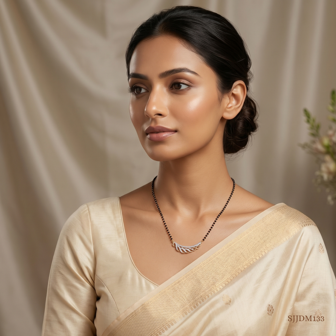 SJJDM133 | Sparkling Elegance Diamond Designer Mangalsutra