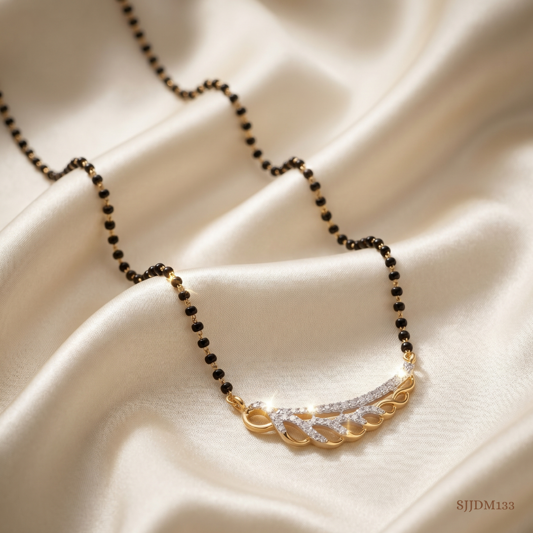 SJJDM133 | Sparkling Elegance Diamond Designer Mangalsutra