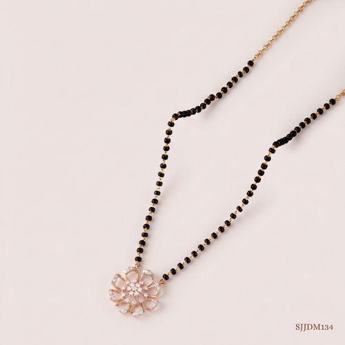 SJJDM134 | Blooming Bliss Diamond Floral Mangalsutra