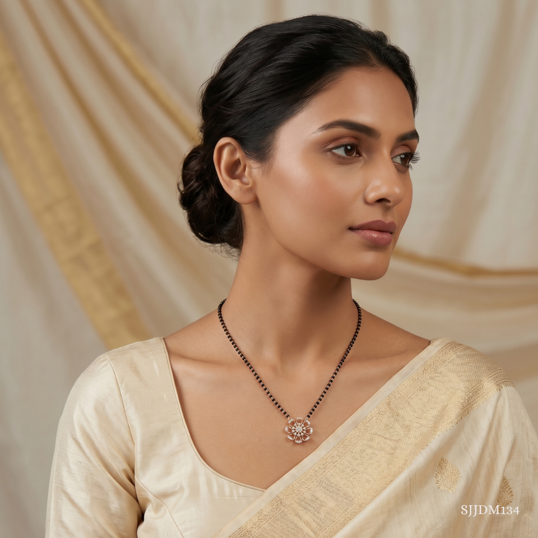 SJJDM134 | Blooming Bliss Diamond Floral Mangalsutra