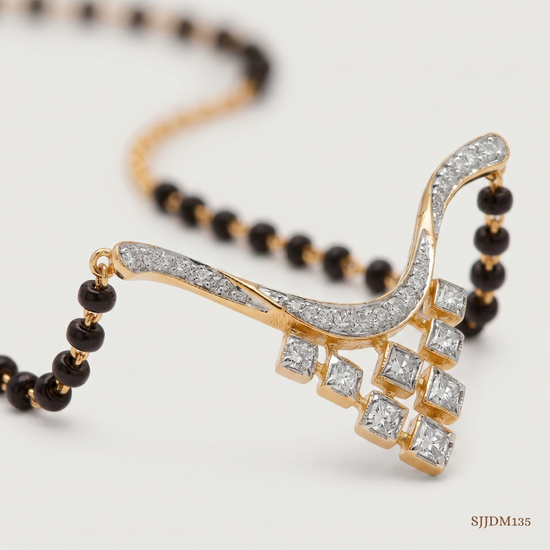 SJJDM135 | Lustrous Vows Diamond Elegant Mangalsutra