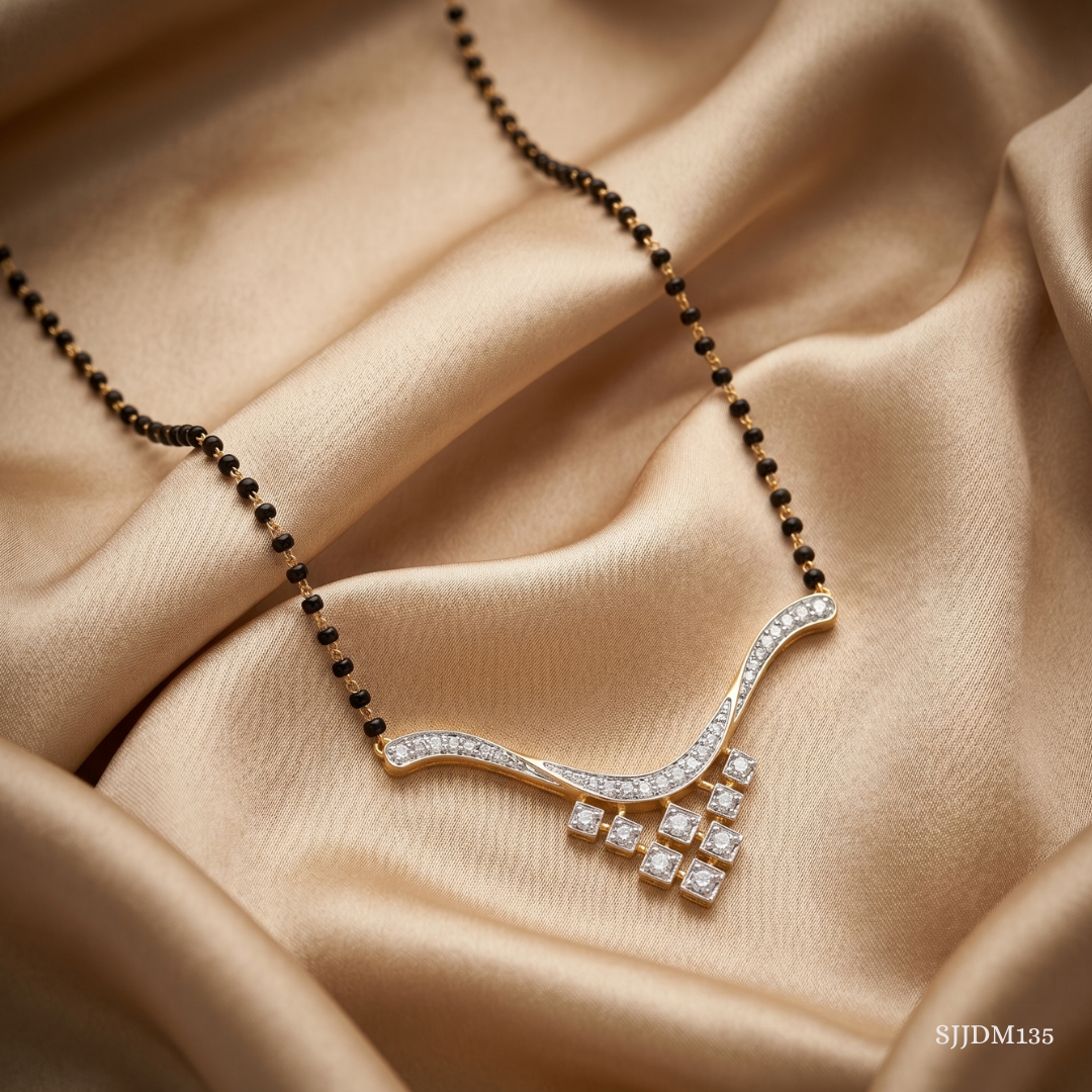 SJJDM135 | Lustrous Vows Diamond Elegant Mangalsutra