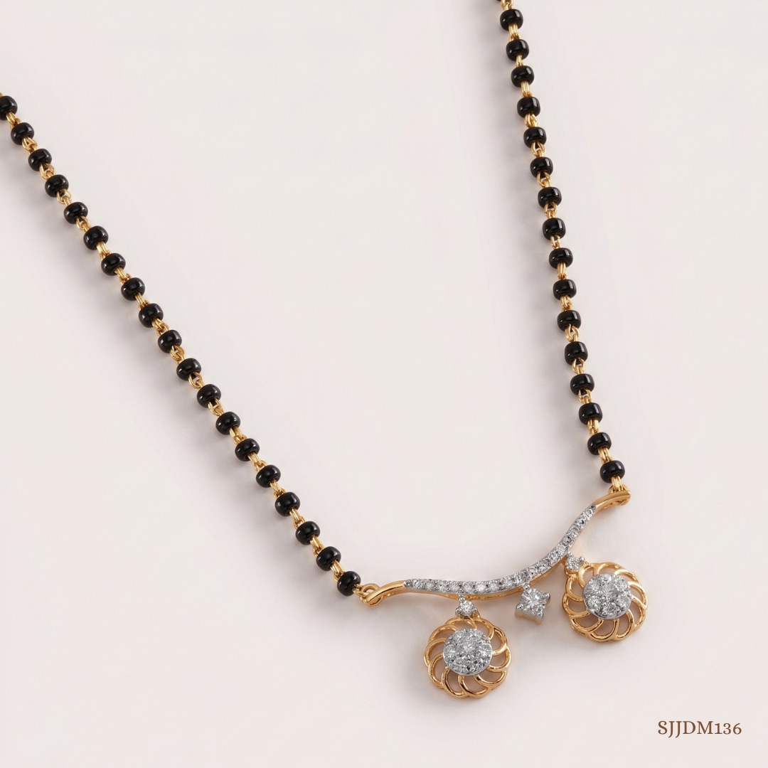 SJJDM136 | Floral Symphony Diamond Vati Mangalsutra