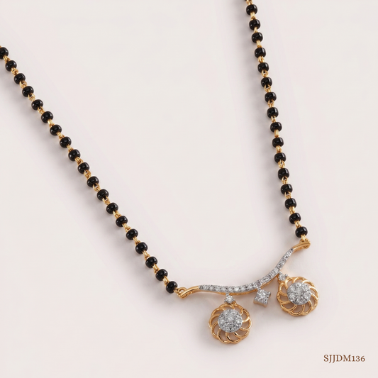 SJJDM136 | Floral Symphony Diamond Vati Mangalsutra
